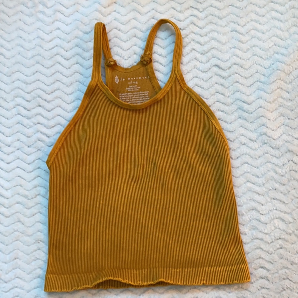 Free People Mustard Ribbed Tank Top
